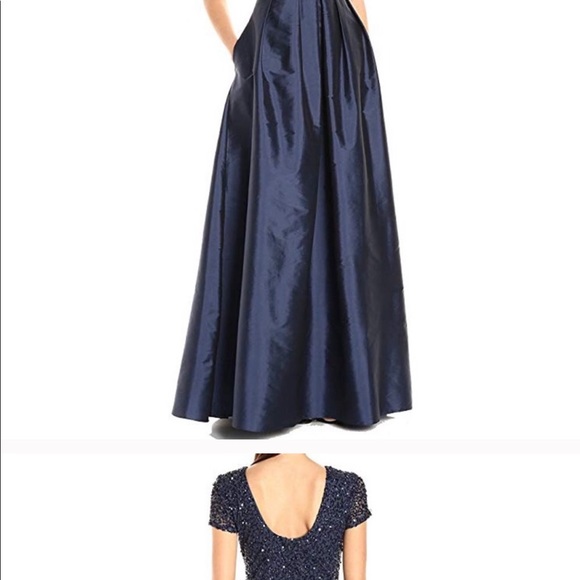 Navy blue beaded gown - Picture 3 of 8